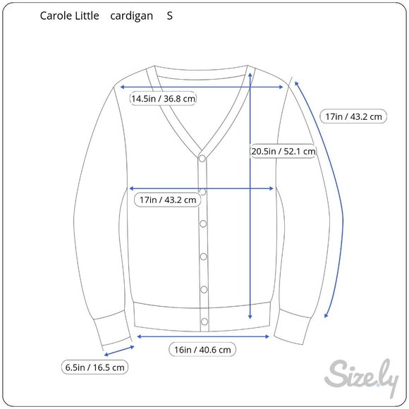 Carole Little Blue Lambswool and Angora Blend Cardigan Office Capsule Wear sz S - Picture 7 of 7